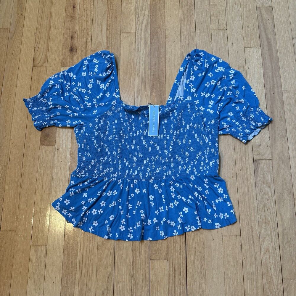 Draper James Flutter Sleeve Peplum Top Ditsy Daisy NWT Size 3X